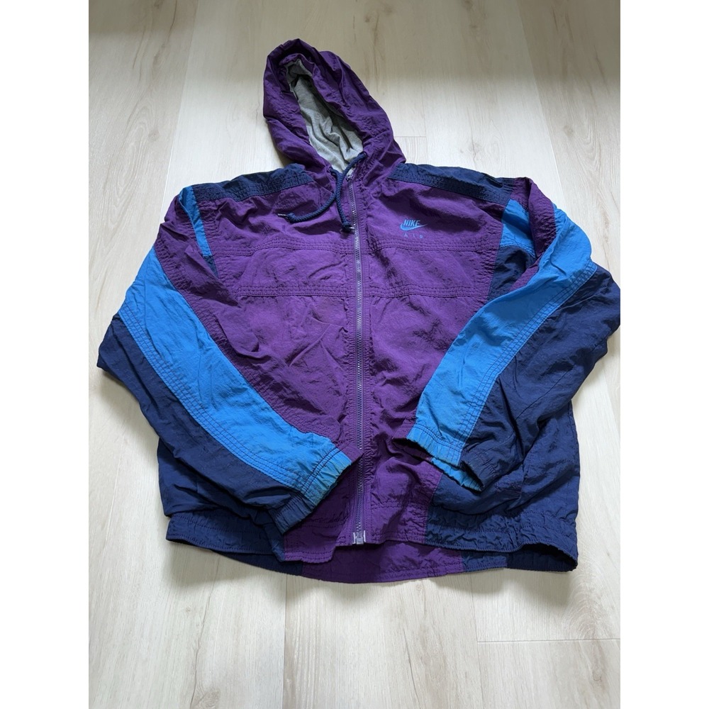 Nike Air Track Jacket Men's Size Small Windbreaker Purple Blue Lined 90s Zip Vtg